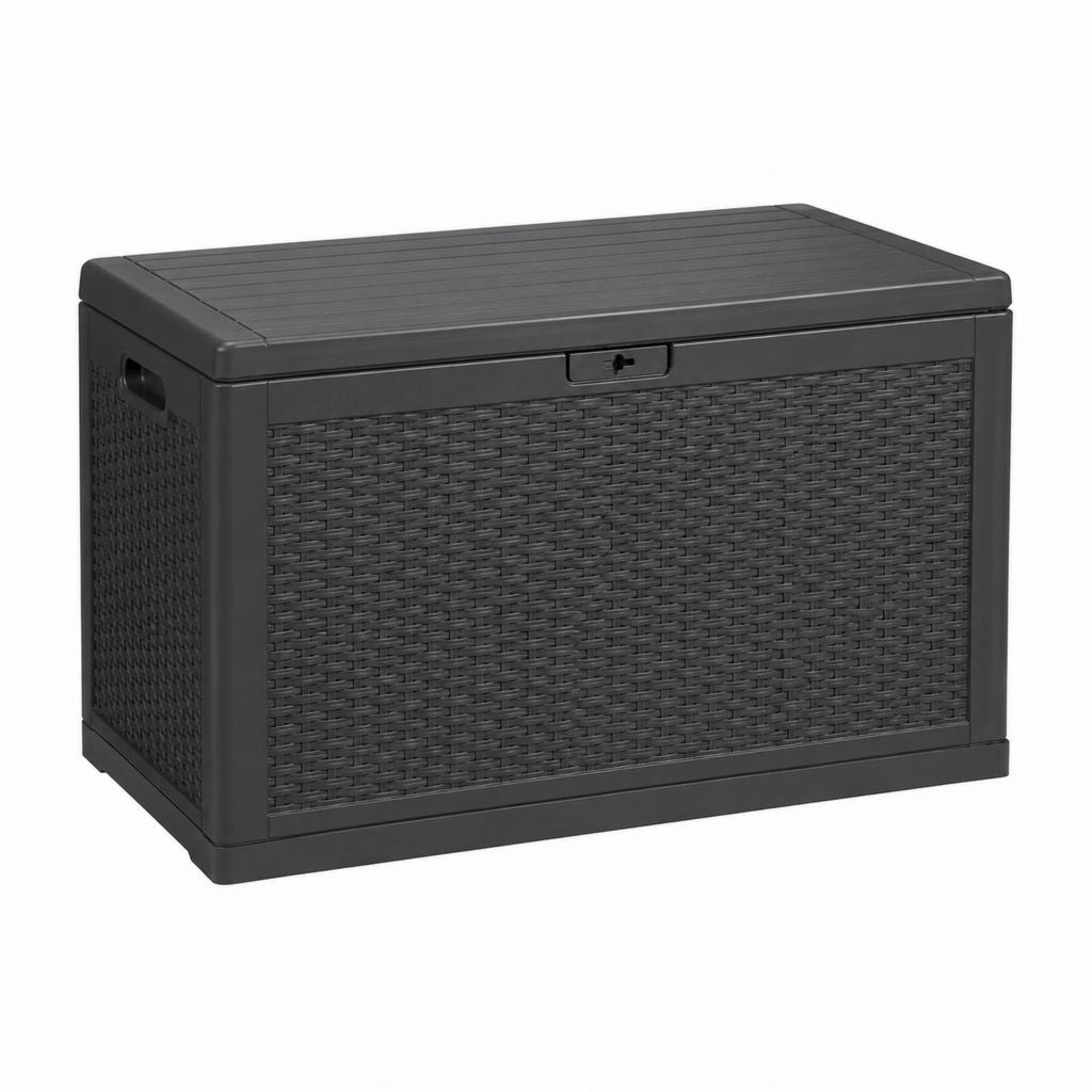Garten-Aufbewahrungsbox Schwarz aus Polypropylen rechteckig 120 x 46 x 60 cm 270 L