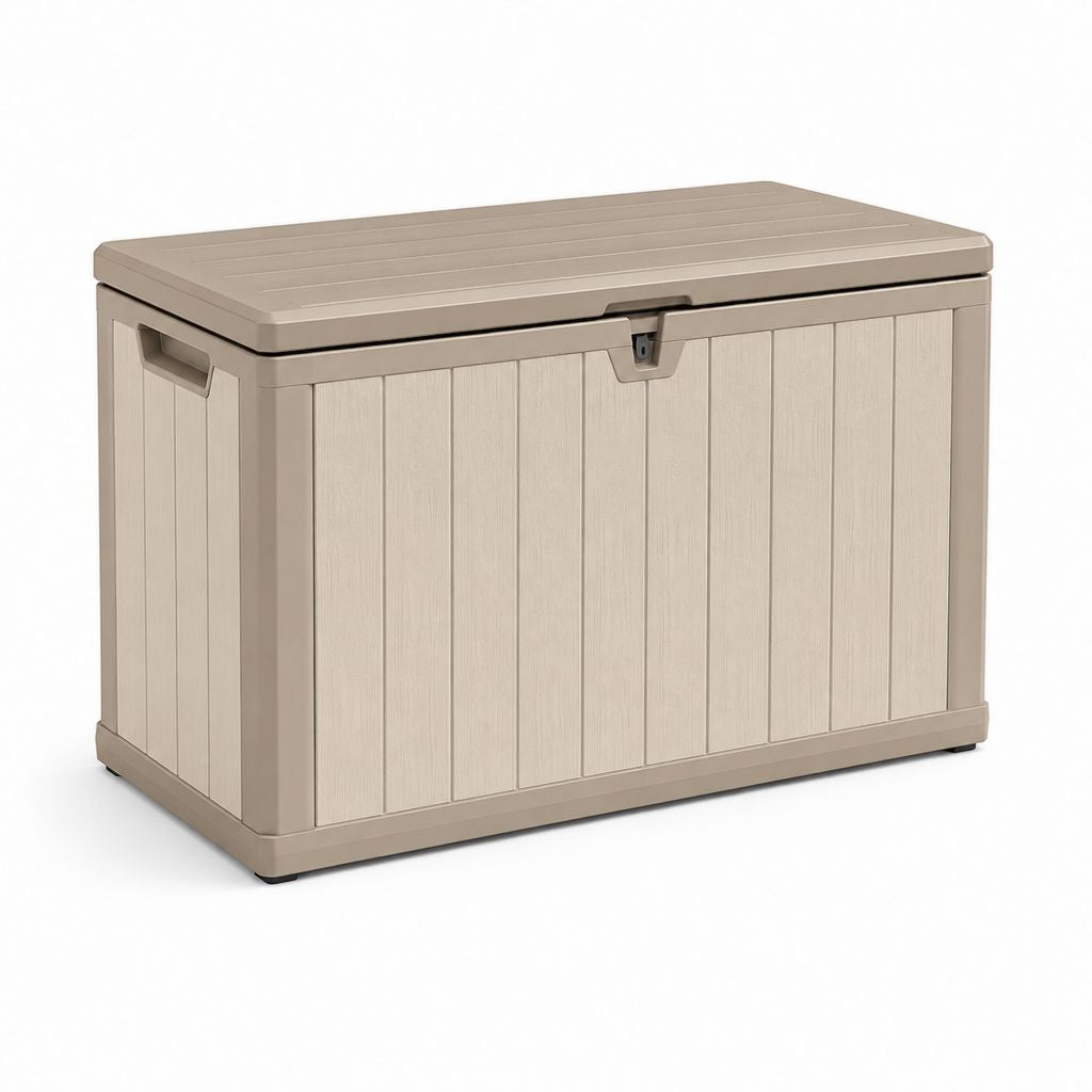 Garten-Aufbewahrungsbox Beige aus PP Kunststoff rechteckig 320 L 120 x 60 x 63 cm