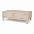 Couchtisch mit Schublade Creme MDF rechteckig 100 x 60 x 45 cm