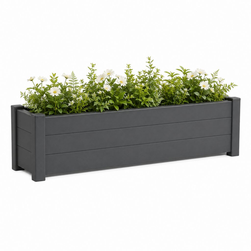 Balkonpflanzkasten Anthrazit aus Polypropylen Rechteckig 100 x 40 x 40 cm