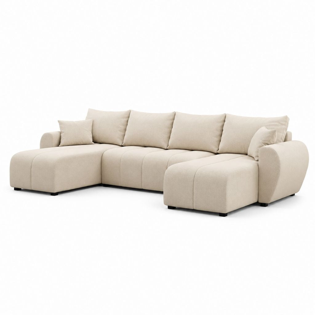 Modulares Ecksofa Beige Polyester U-Form 330 x 170 x 85 cm