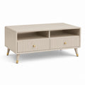 Couchtisch mit Stauraum Cremeweiß MDF rechteckig 100 x 50 x 45 cm