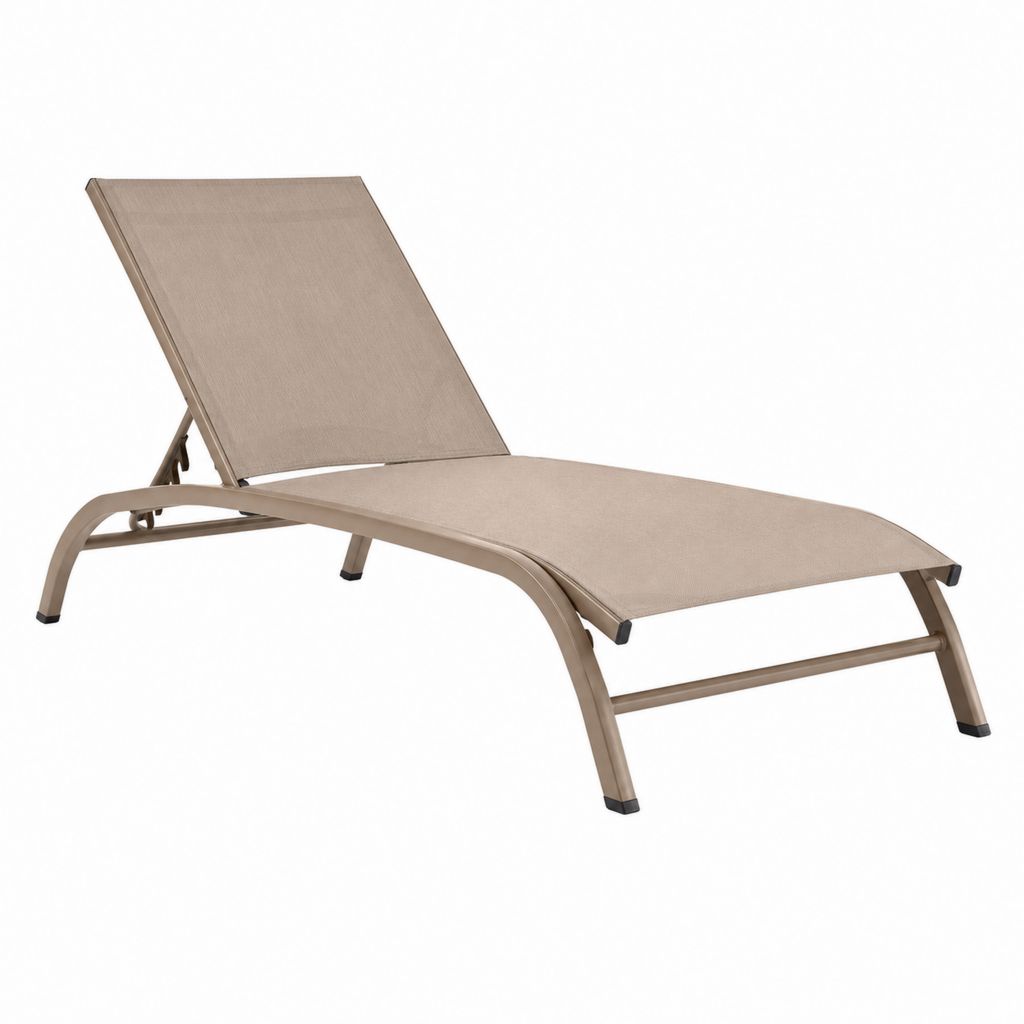 Verstellbare Gartenliege Taupe Aluminium Textilene geschwungen 190 x 65 x 95 cm