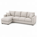 Ecksofa mit Recamiere Beige Polyester 280 x 160 x 85 cm