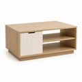 Couchtisch mit Stauraum Eichenoptik Weiß Spanplatte Rechteckig 80 x 50 x 45 cm
