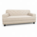 3-Sitzer Sofa Beige Polyester Rechteckig 200 x 85 x 78 cm