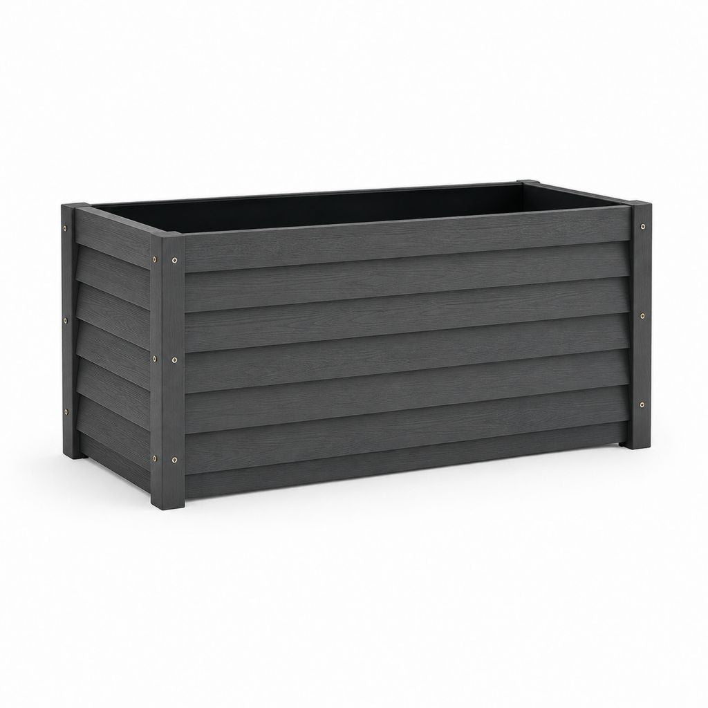 Hochbeet Pflanzkasten Anthrazit WPC rechteckig 100 x 50 x 50 cm