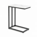Beistelltisch C-Form Weiß Schwarz MDF Stahl 50 x 30 x 65 cm
