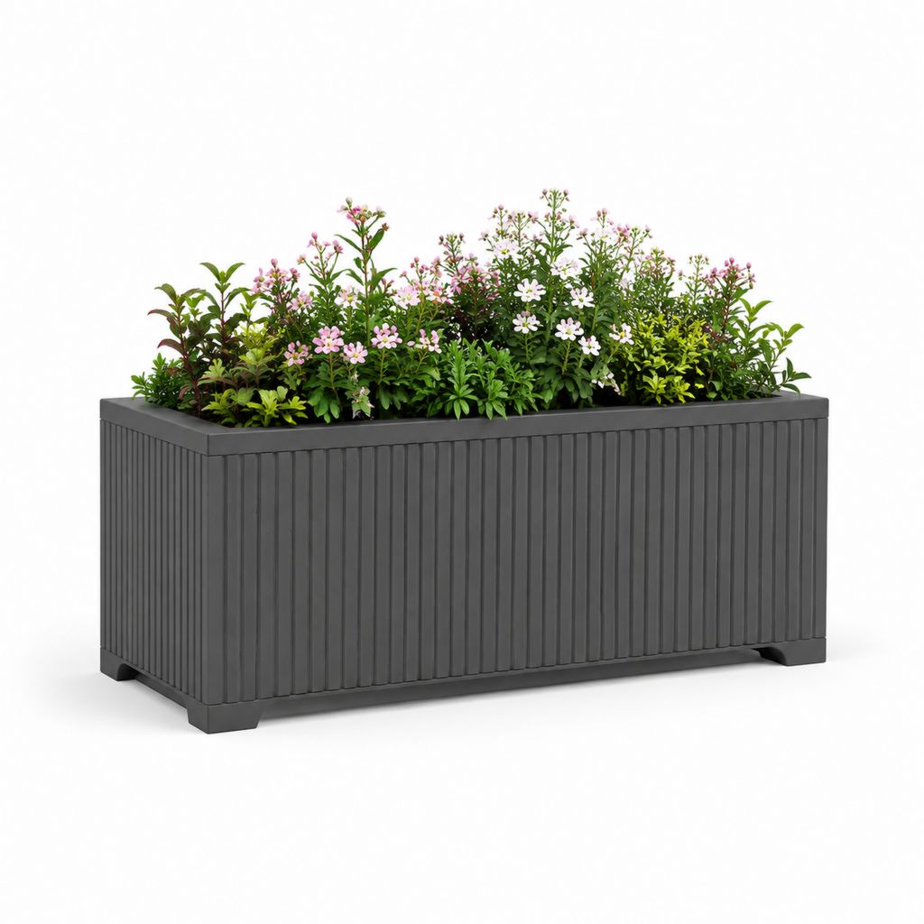 Pflanzkasten Anthrazit aus Polypropylen rechteckig 80 x 30 x 40 cm