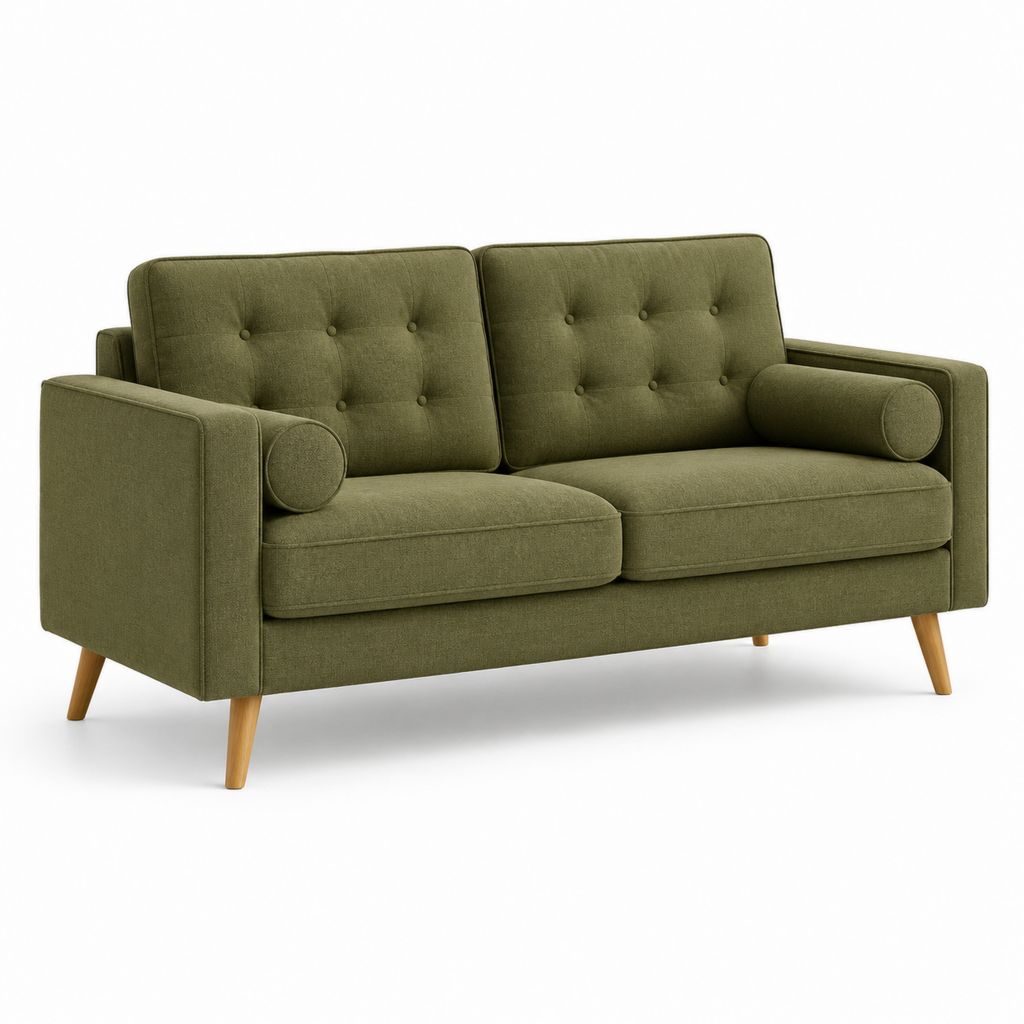 2-Sitzer Sofa Olivgrün Polyester Rechteckig 160 x 85 x 86 cm